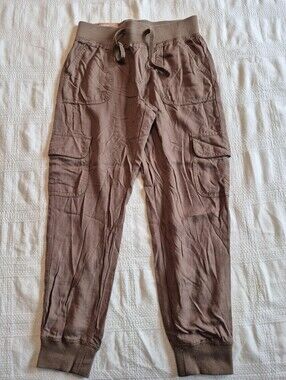 Mudd girls size 10 cargo pants, rayon, knit waist & cuff Taupe NWT